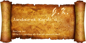 Jandaurek Karád névjegykártya